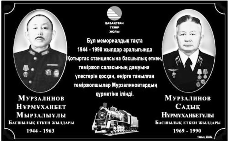 Теміржолшылар құрметіне мемориалдық ескерткіш тақта қойылды