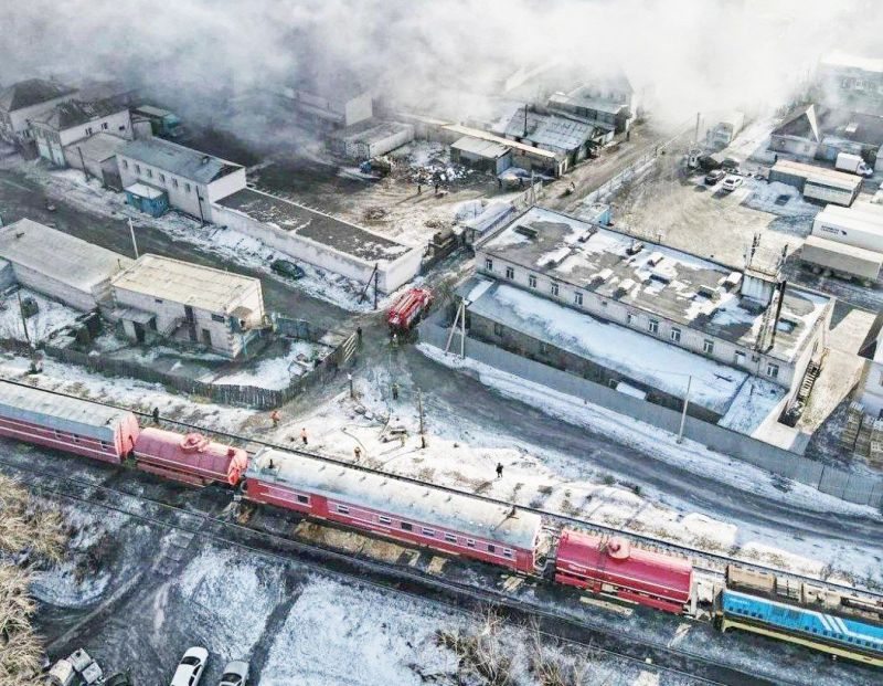 Семейде болған алапат өртке өрт сөндіру пойызы тартылды