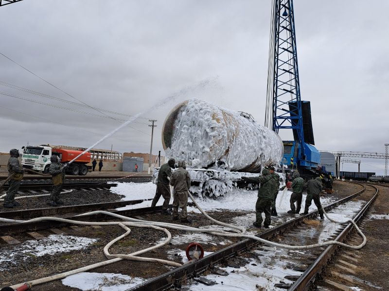 Шиеліде өрт сөндіру пойызы дайындықтарын пысықтады