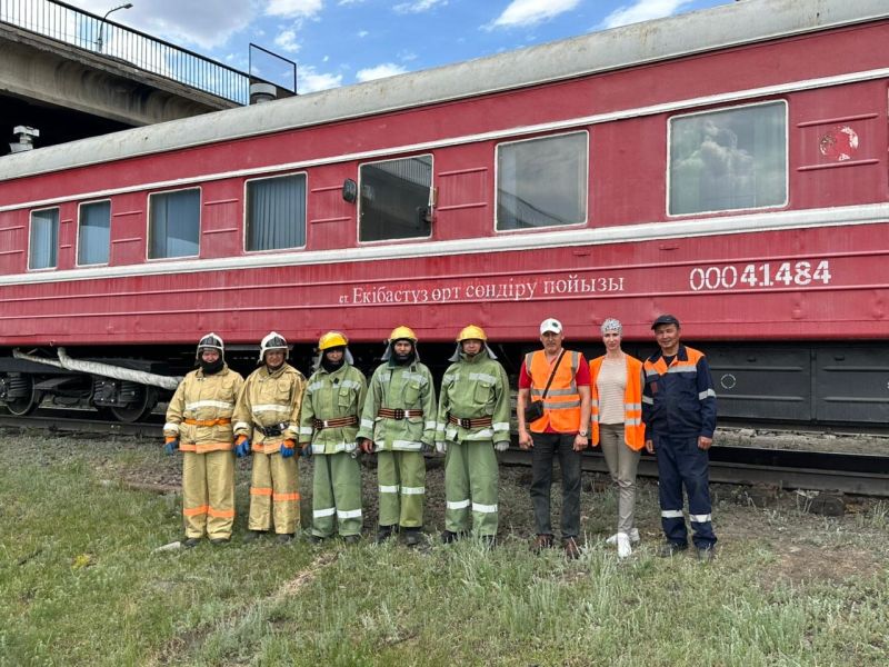 Павлодарские железнодорожники приняли участие в учениях по тушению пожаров