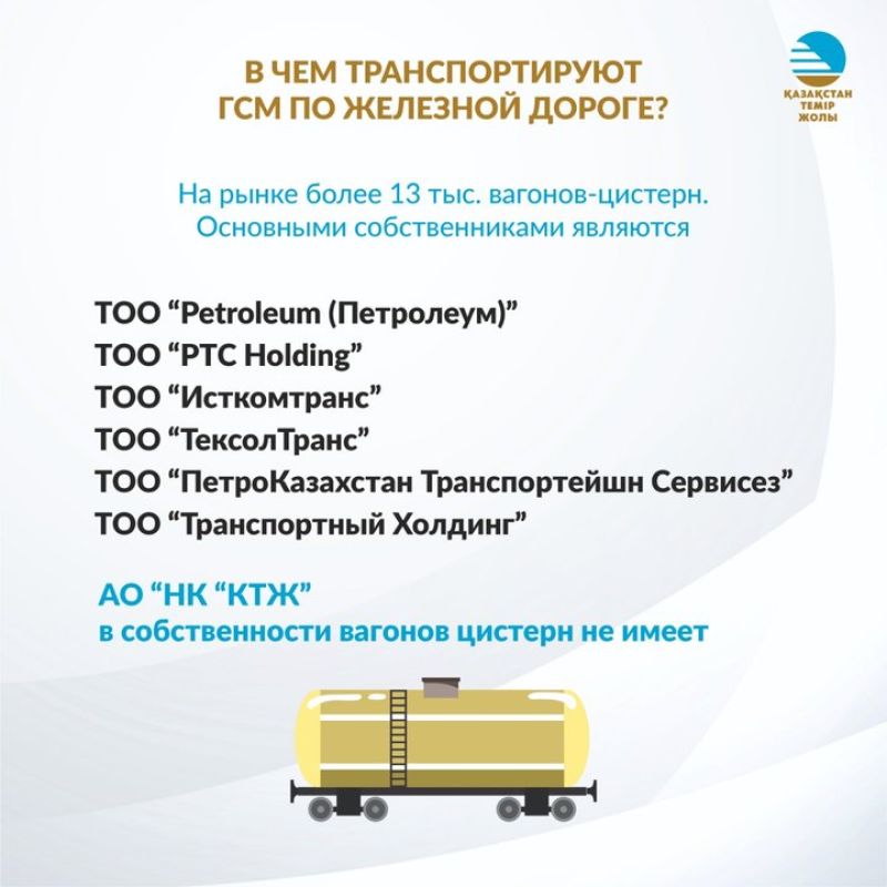 В чем транспортируют ГСМ по железной дороге?