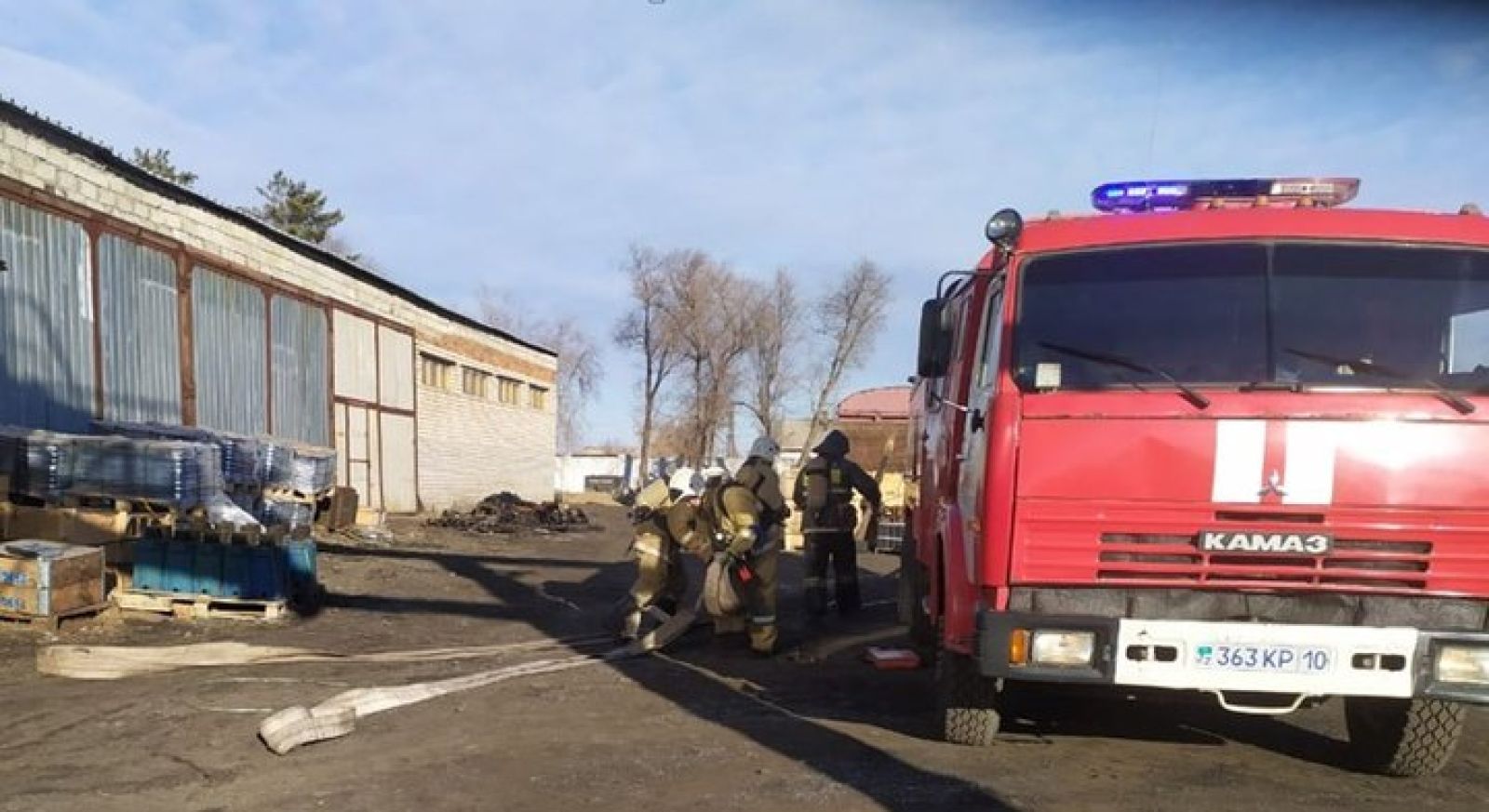 Условное тушение пожара провели в депо станции Кушмурун