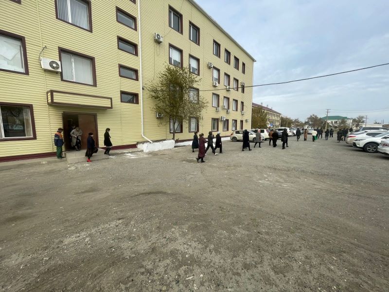 Атырауда қызметкерлерді эвакуациялау бойынша жаттығу өтті