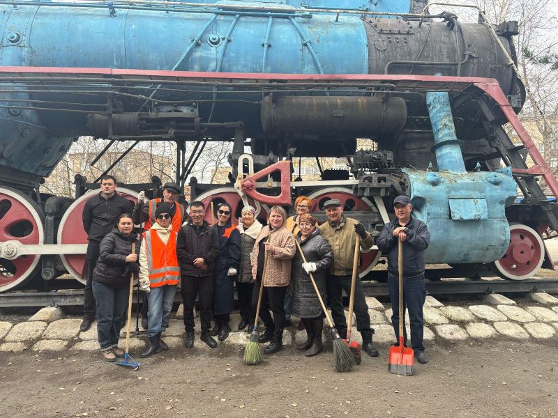 Работники Акмолинского отделения ГП провели весеннюю уборку
