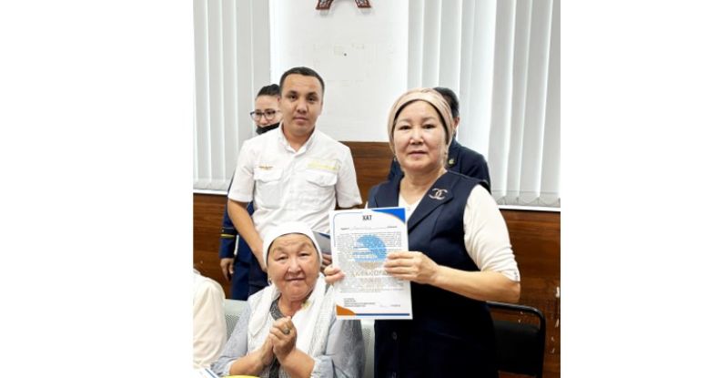 Теміржолшылардың отбасына алғыс хат табысталды