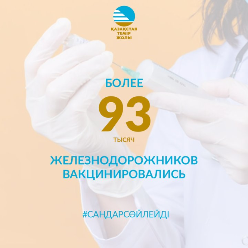 Около 93 тысяч железнодорожников получили вакцину от КВИ